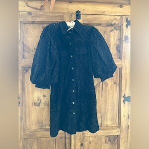 Ganni mini eyelet dress